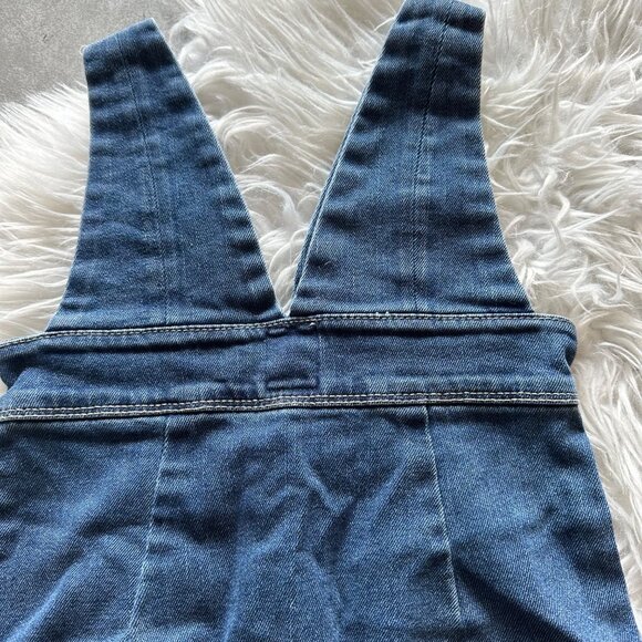 Levis Girls Size 6 Blue Dress Boho Farm Button Jean Chambray Distressed - Picture 10 of 11